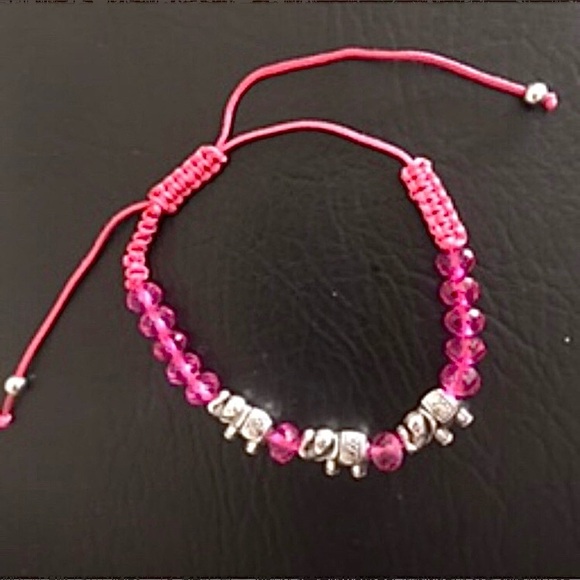 💗 Elephant Pink Bracelet 6”-8” adjustable NEW - Picture 3 of 4